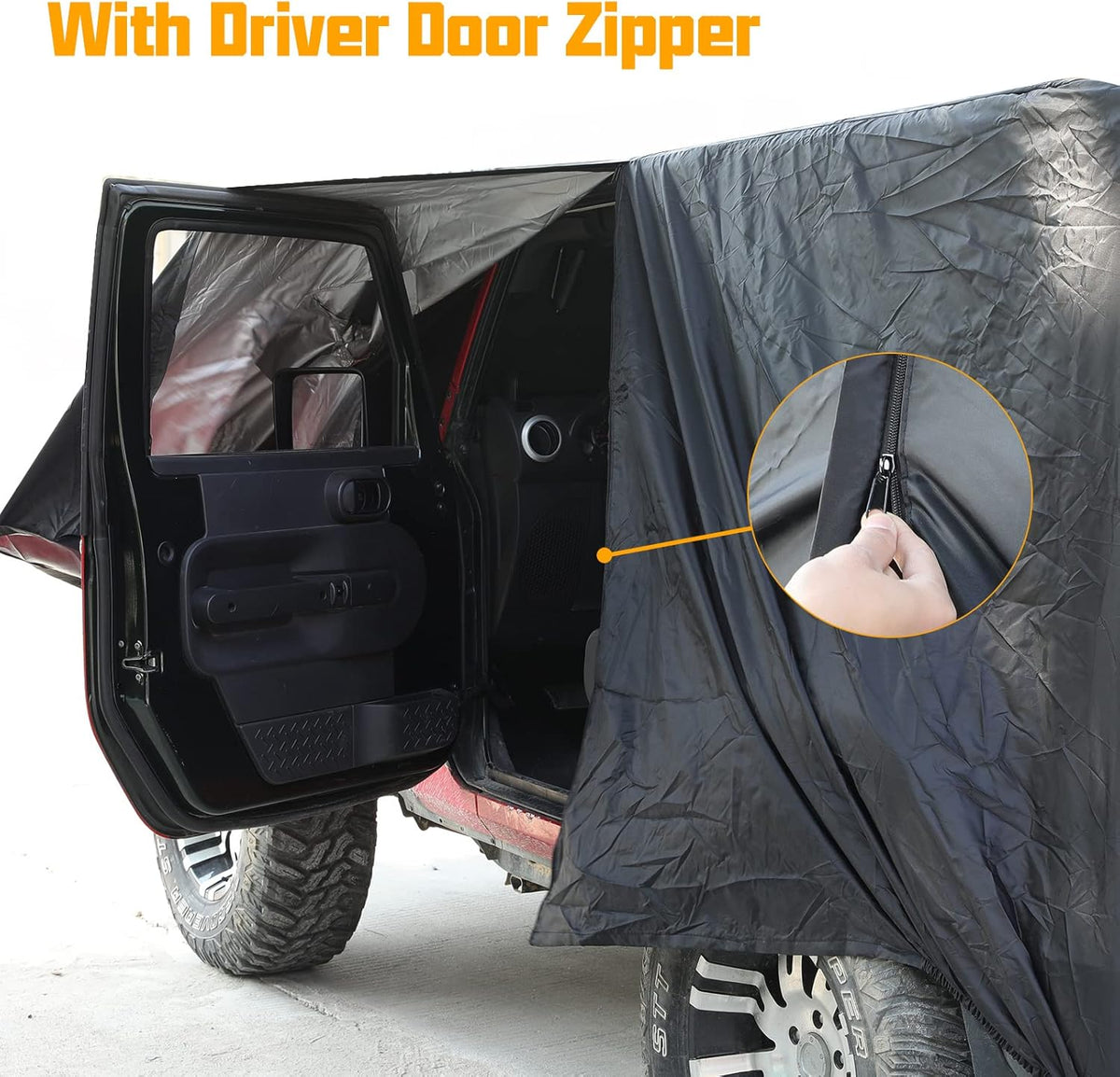 2 Door Full Car Cover with Driver Door Zipper X2319