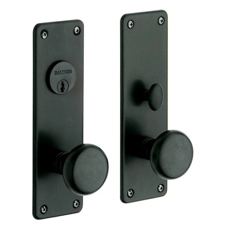 Satin Black Single Cylinder Mortise Handleset Entrance Trim Set K74394
