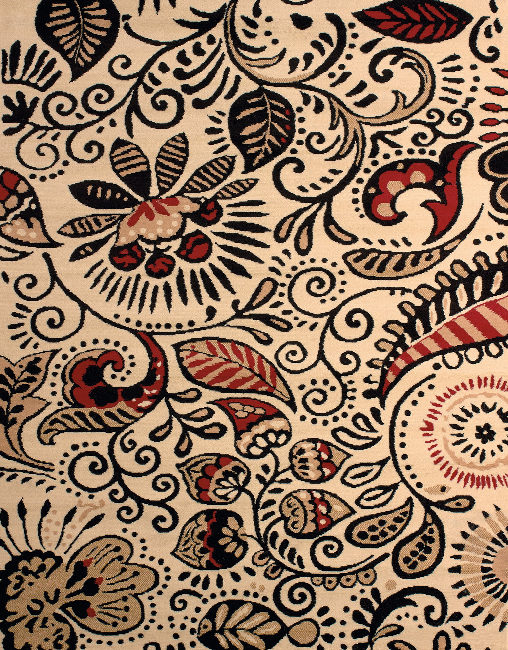 Ivory Paisley Area Rug H8638