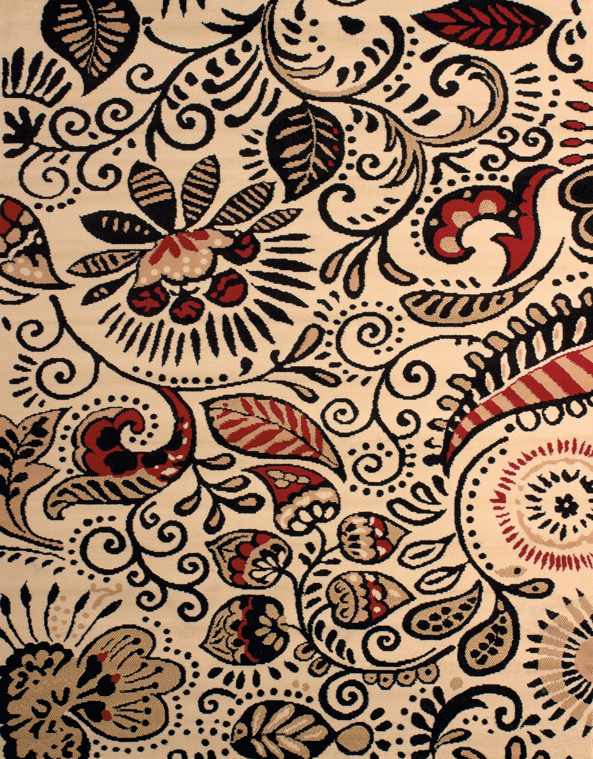 Ivory Paisley Area Rug H8638