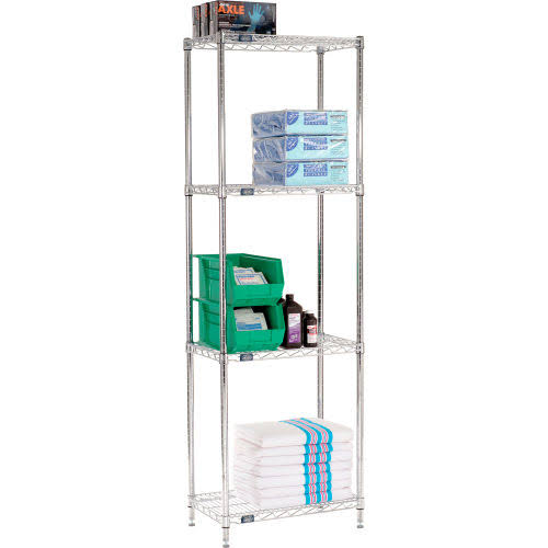 Chrome Wire Shelving Starter 30x22W x 14x22D x 74x22H W653560