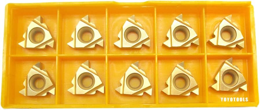 10PCS 16ER AG60 Indexable Carbide Threading Insert Blade with External Threading Turning Tool Holder A809