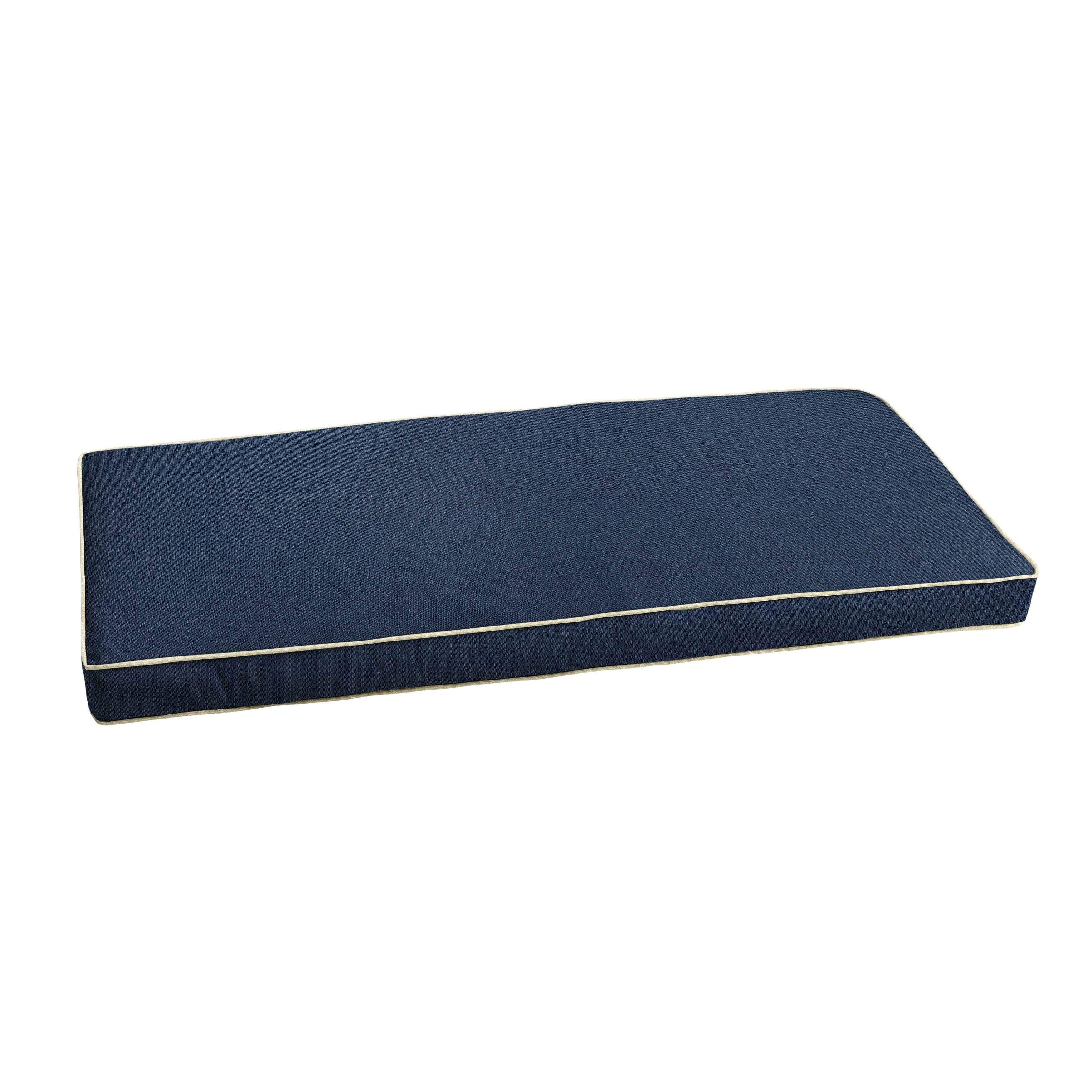 Indigo Blue with Ivory Indoor Outdoor Bench Cushion 43 in w x 18 in d G450645