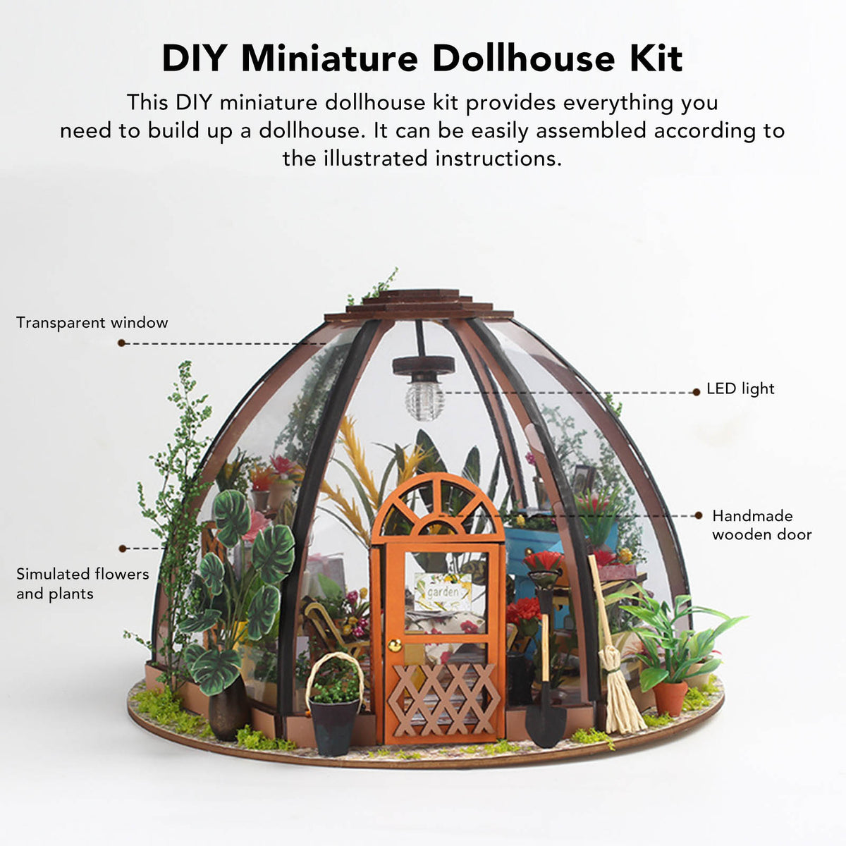 Miniature House Kit 1:24 Wood Dollhouse Kit R39368
