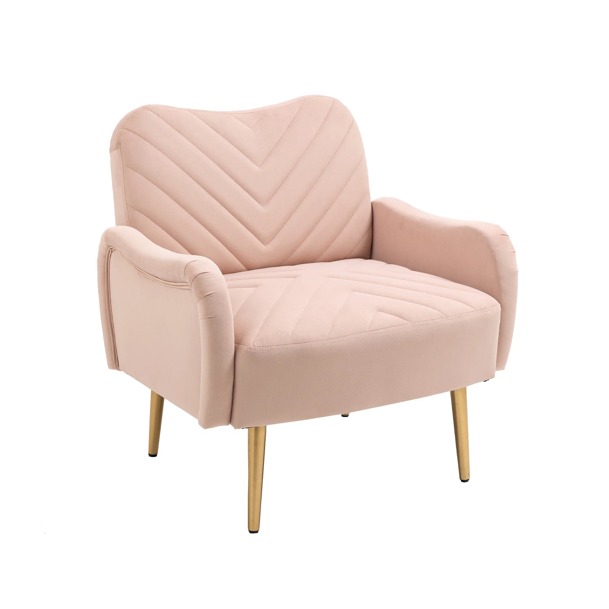 Velvet Single Sofa Chair with Rose Golden Metal Legs Q620