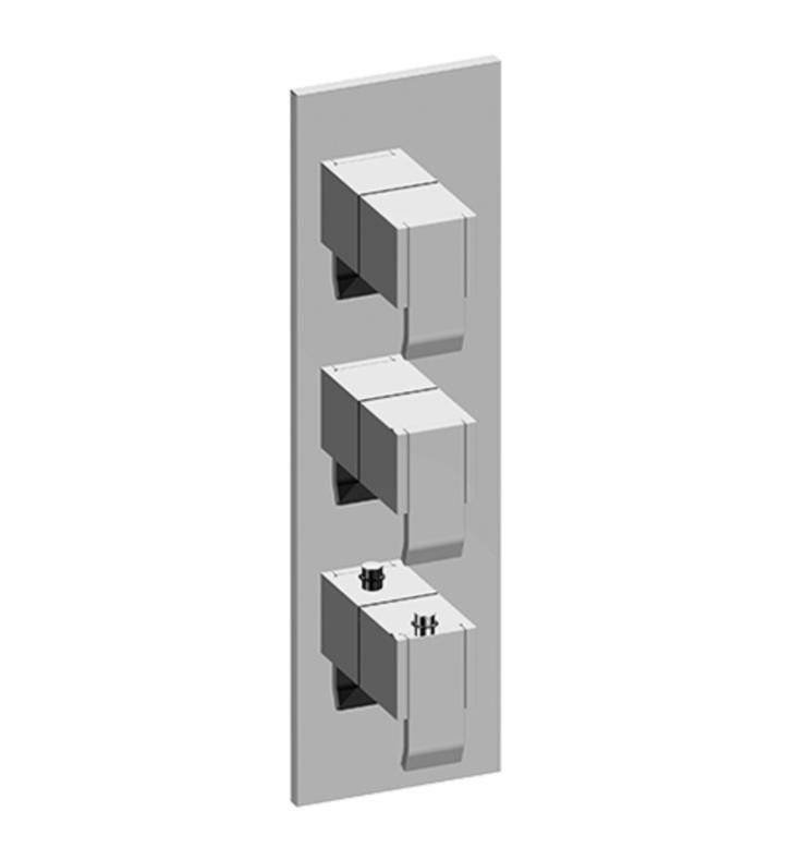 Polished Nickel Square Thermostatic Valve Trim Plate with Handle T434