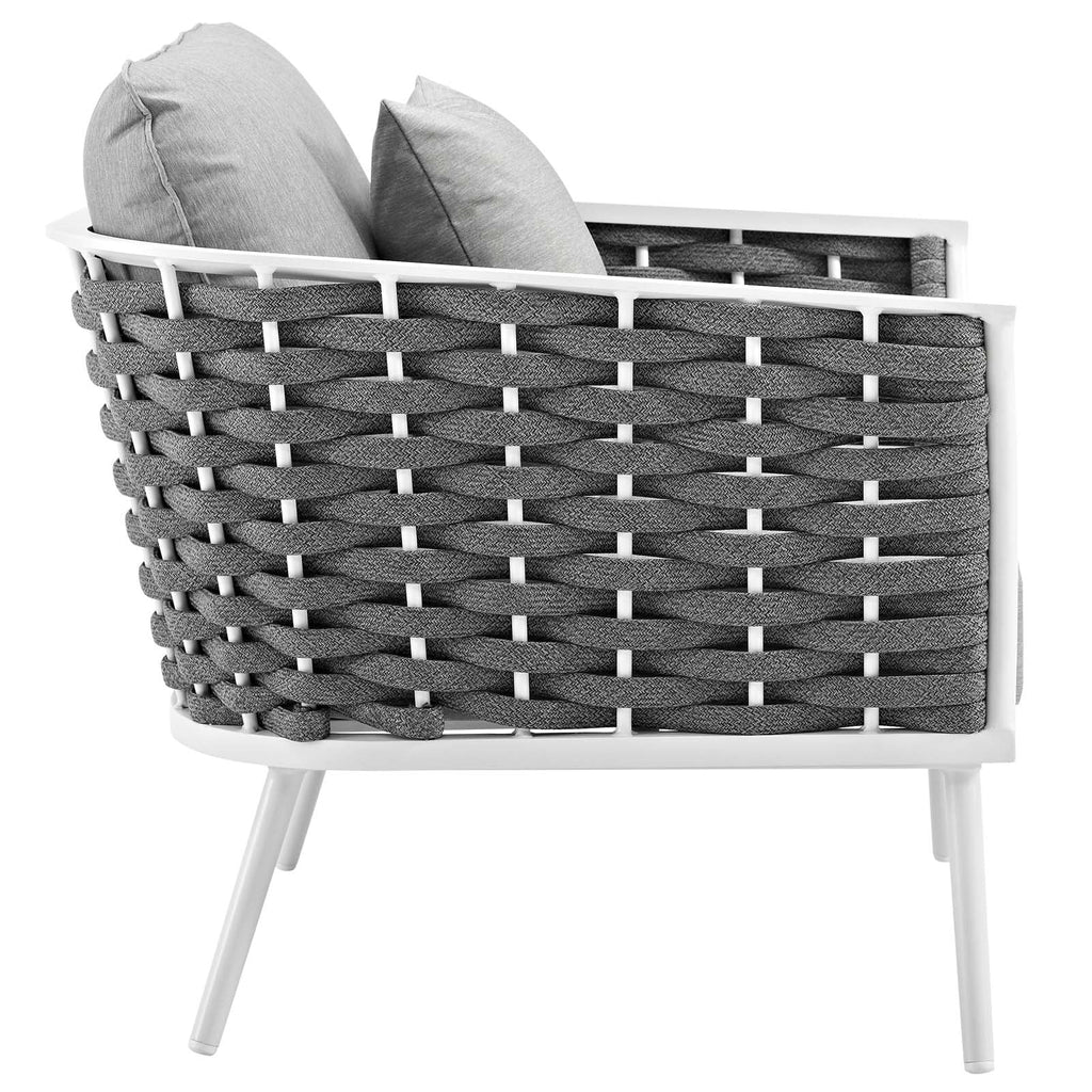 White Gray 4 Piece Outdoor Aluminum Sectional Sofa Set I90917