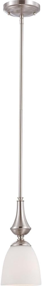 Frosted Glass Brushed Nickel Three Light Semi-Flush Dome Fixture V239572