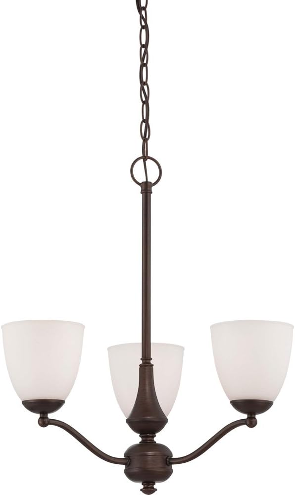 Frosted Glass Brushed Nickel Three Light Semi-Flush Dome Fixture V239572