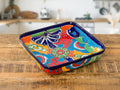 Cobalt Hand Painted Ceramic Baking Dish Casserole Dish Serving Platter Tray Floral Dish Oven Safe Microwave Safe Brownie Pan E40671
