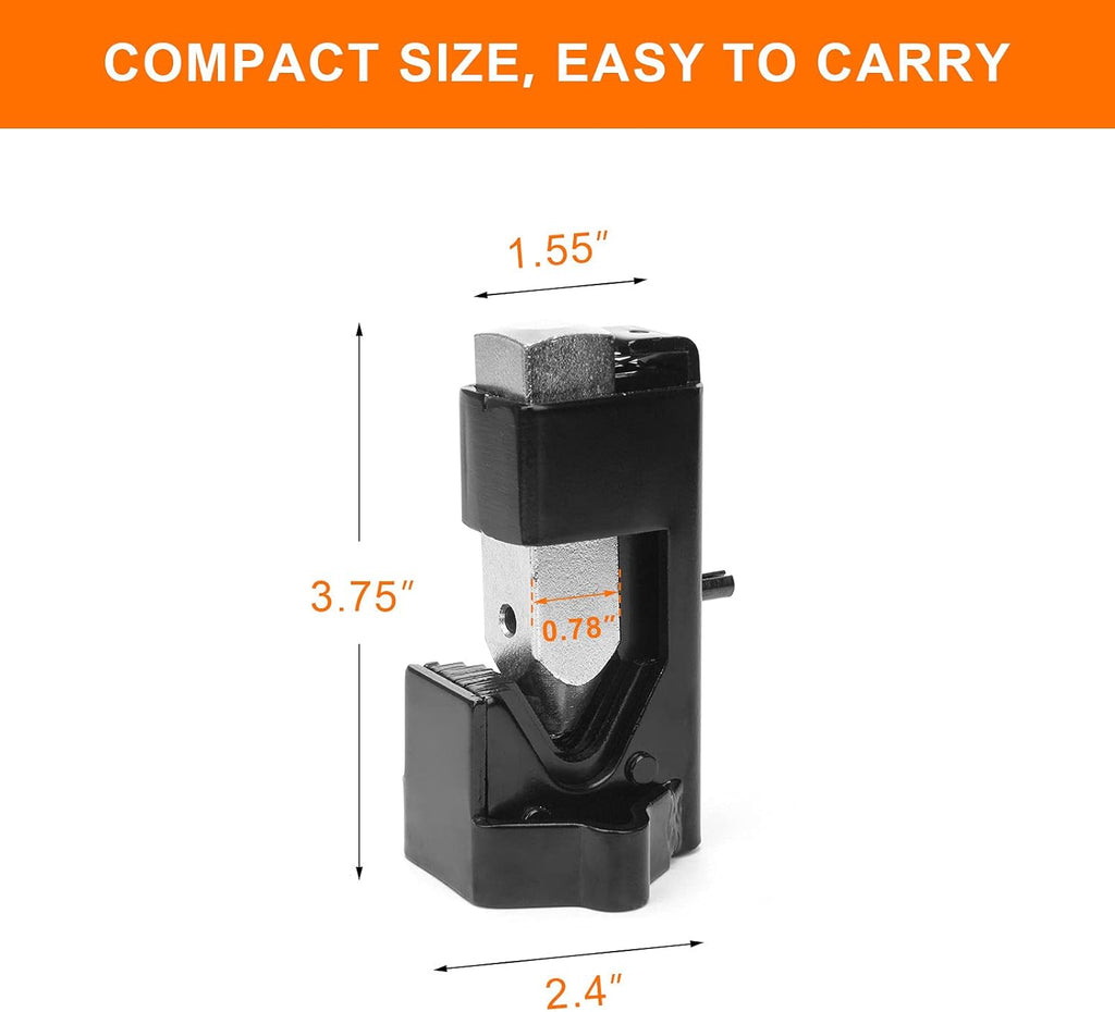 Hammer Crimping Tool for 8 to 4/0 AWG with 4Pcs Terminal Connector and 4Pcs Heat Shrink Tube O263