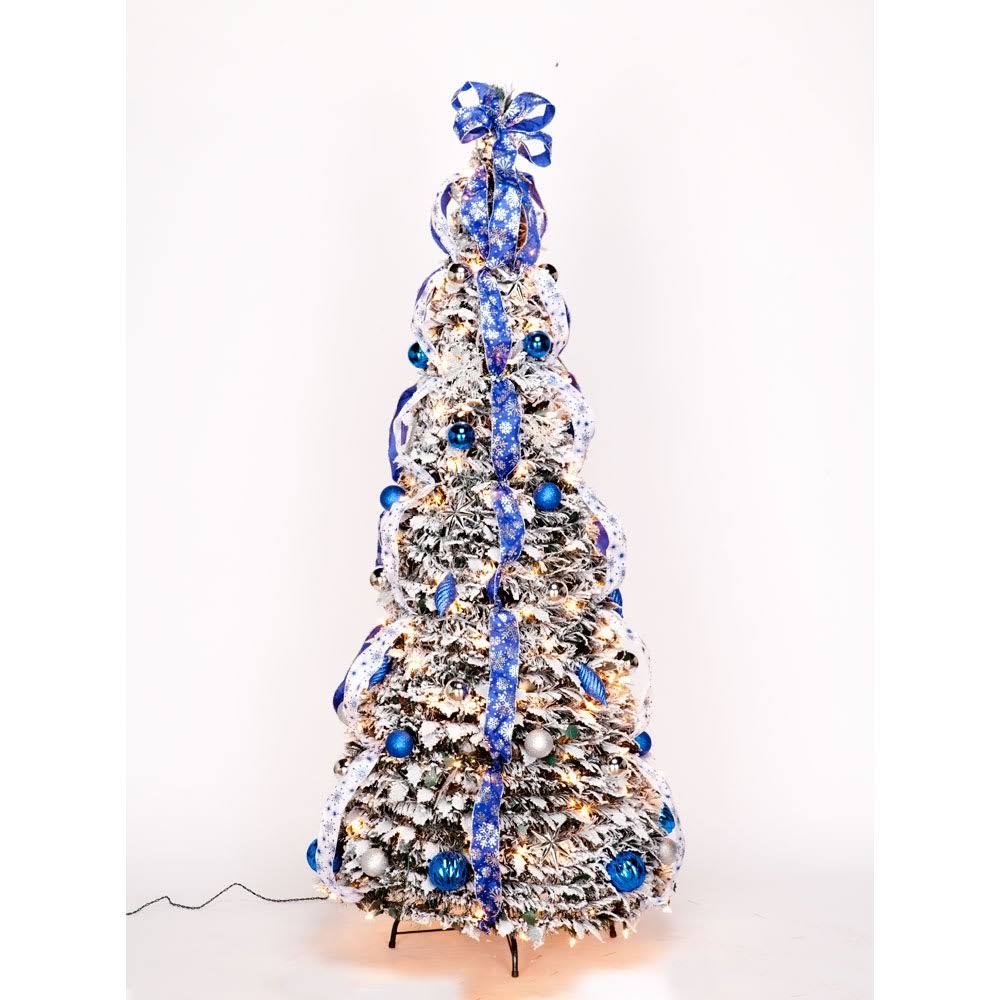 4& Snow Frosted Winter Style Pull-Up Tree V5688