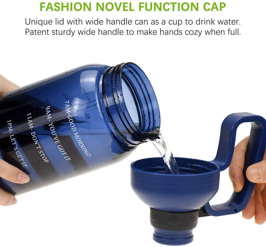 64 Oz Water Bottle With Straw and Time Marker K5942