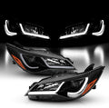 Black LED Tube Projector Headlights Assembly Pair G311304