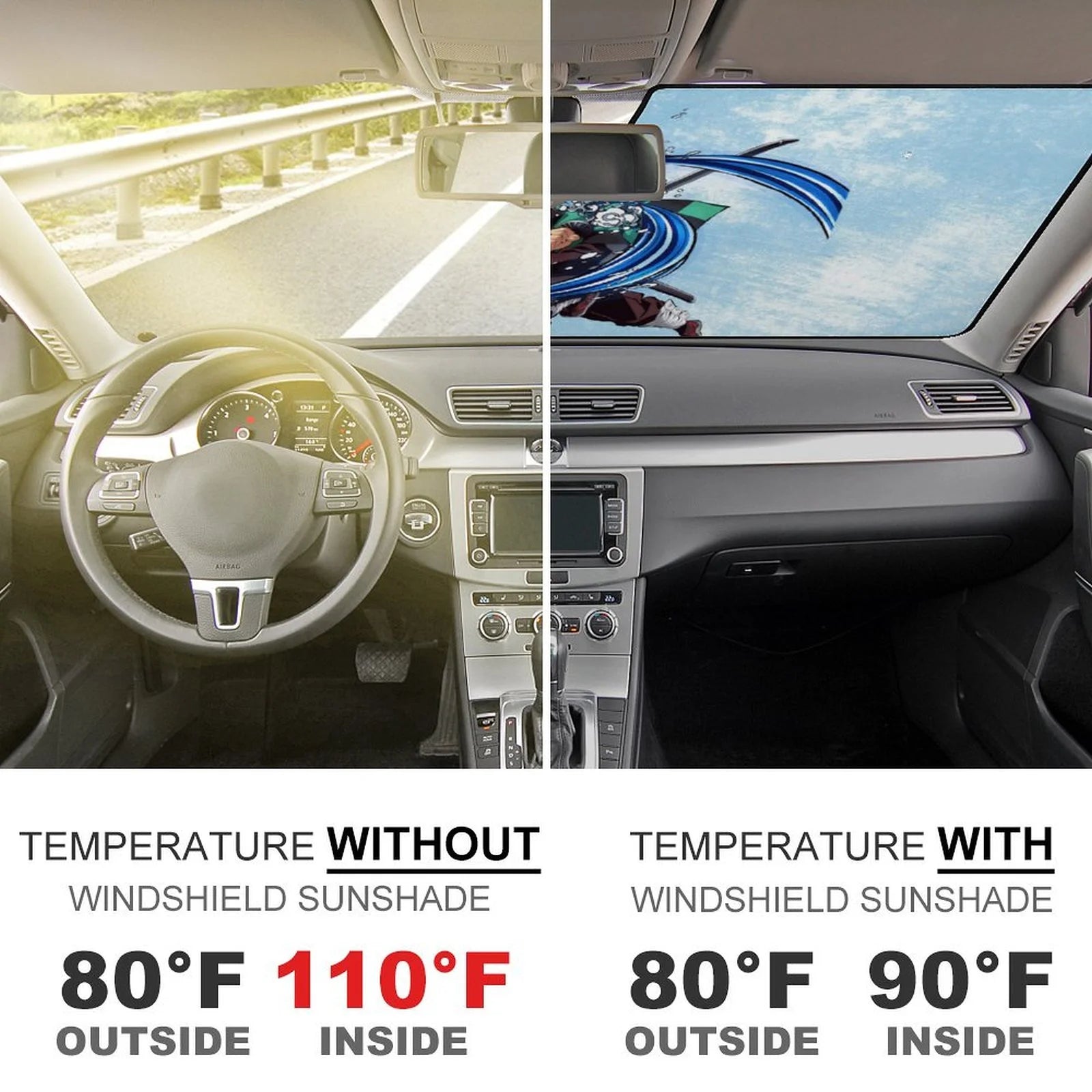 Foldable Reflective Car Windshield Sunshade M916