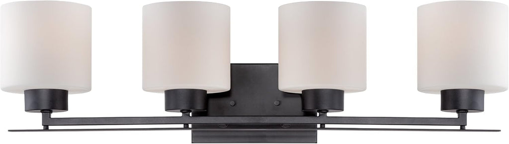 Two Light Vanity with Etched Opal Glass Polished Nickel Fixture O693