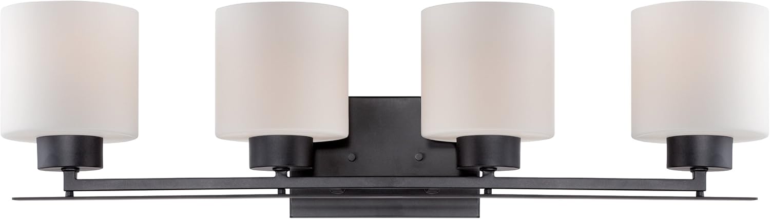 Two Light Vanity with Etched Opal Glass Polished Nickel Fixture O693