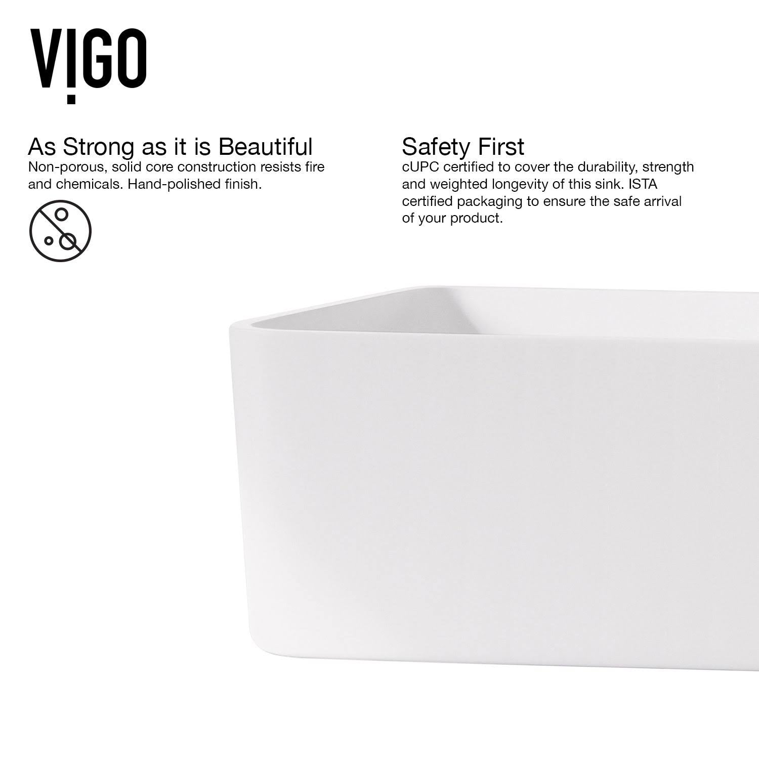 White Rectangular Vessel Bathroom Sink with Chrome Faucet and Pop-Up Drain G19056