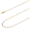 14k Tri 3 Color Gold Polished Solid 1.7mm Twisted Mirror Chain Necklace with Spring Ring Clasp - 20" S1202