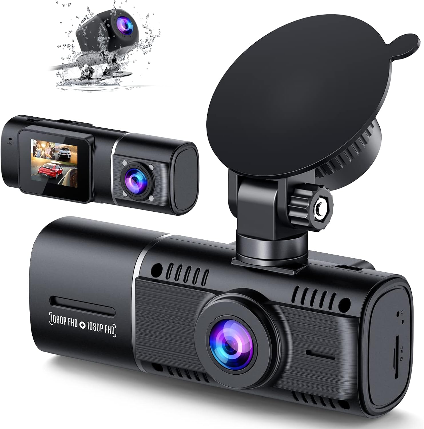 Dual Dash Cam Front and Inside 1080P Dash Camera Pack of 2 N692