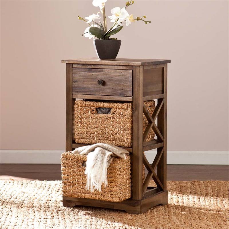 Antique Brown 2 Basket Storage Unit D671484