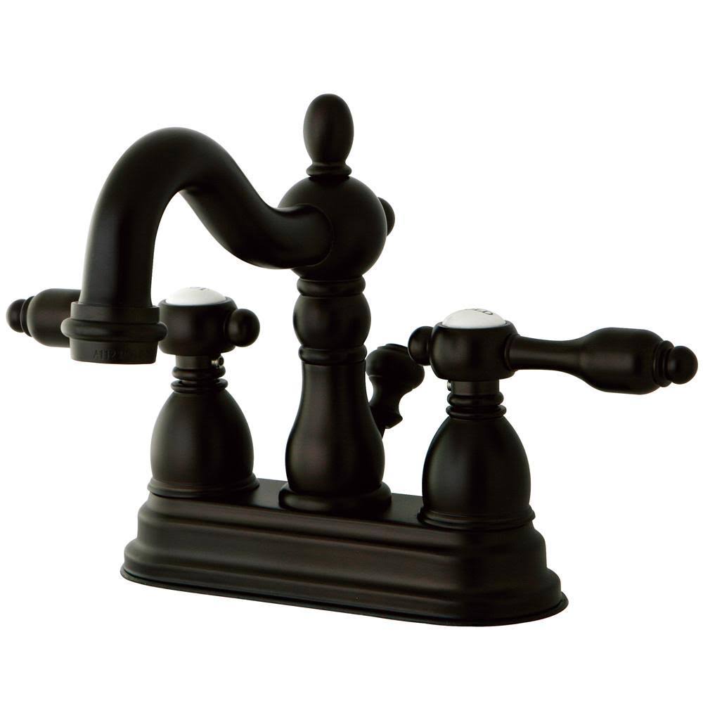 Polished Chrome Center Lavatory Faucet with Brass Pop-Up B6098