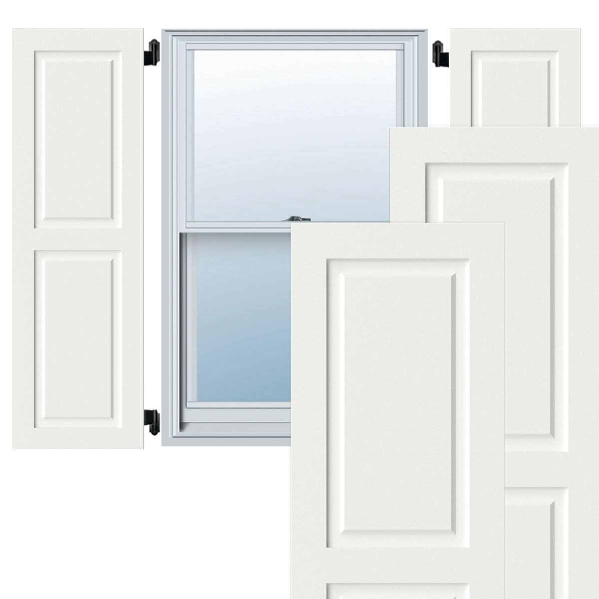 12x22W x 61x22H Exterior Composite Raised Panel Shutters (Per Pair), Unfinished B251