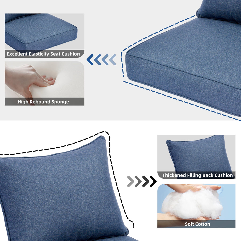 Blue 2-Piece Patio Sofa Seat and Back Cushion Set C746613