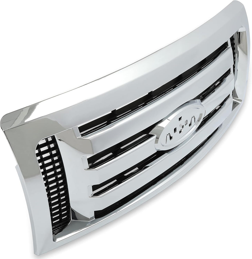 Chrome Silvery Shell and Black Front Bumper Grille Assembly Pack of 2 I528