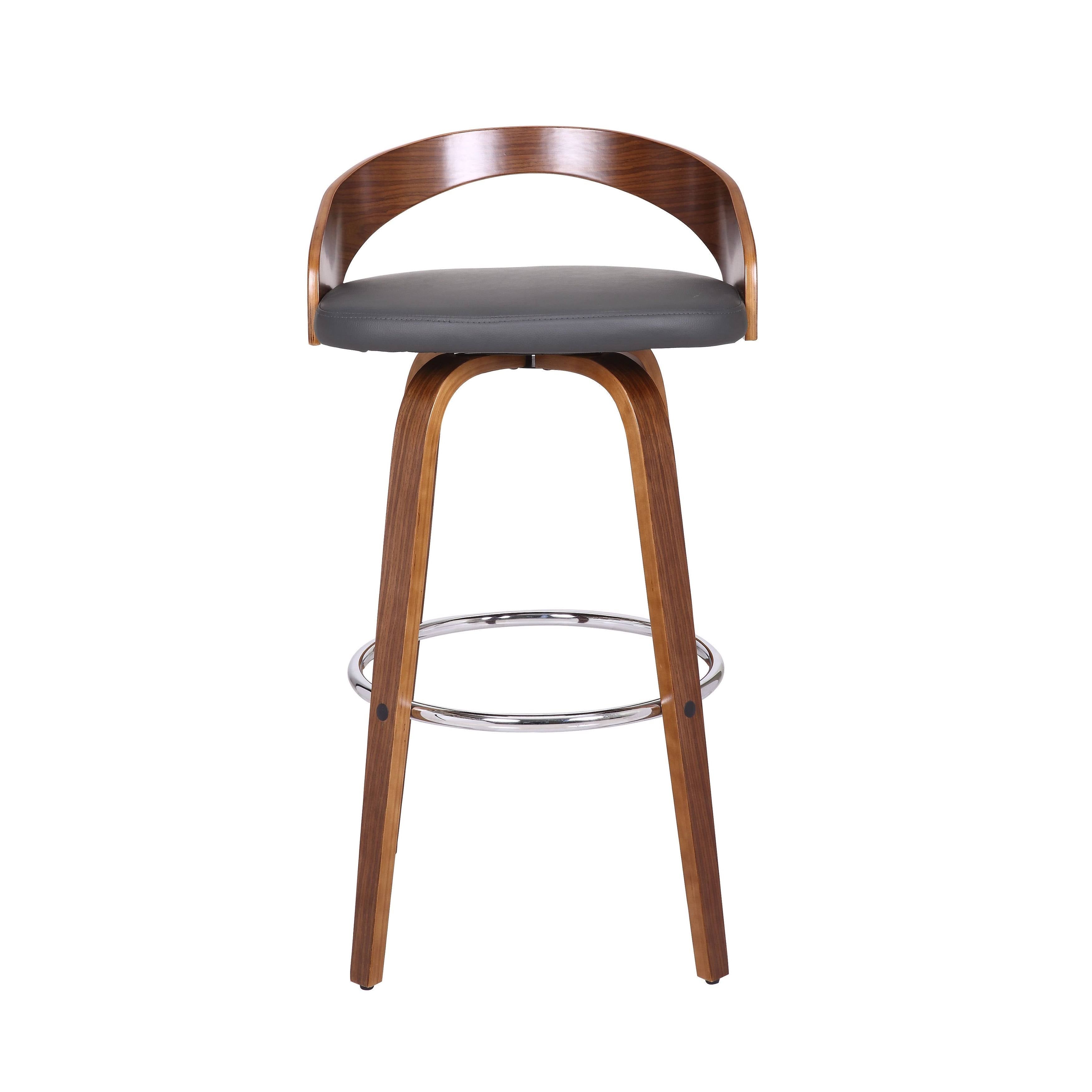 Walnut Upholstered Wood Bar Stool - Brown - Counter Height J982996