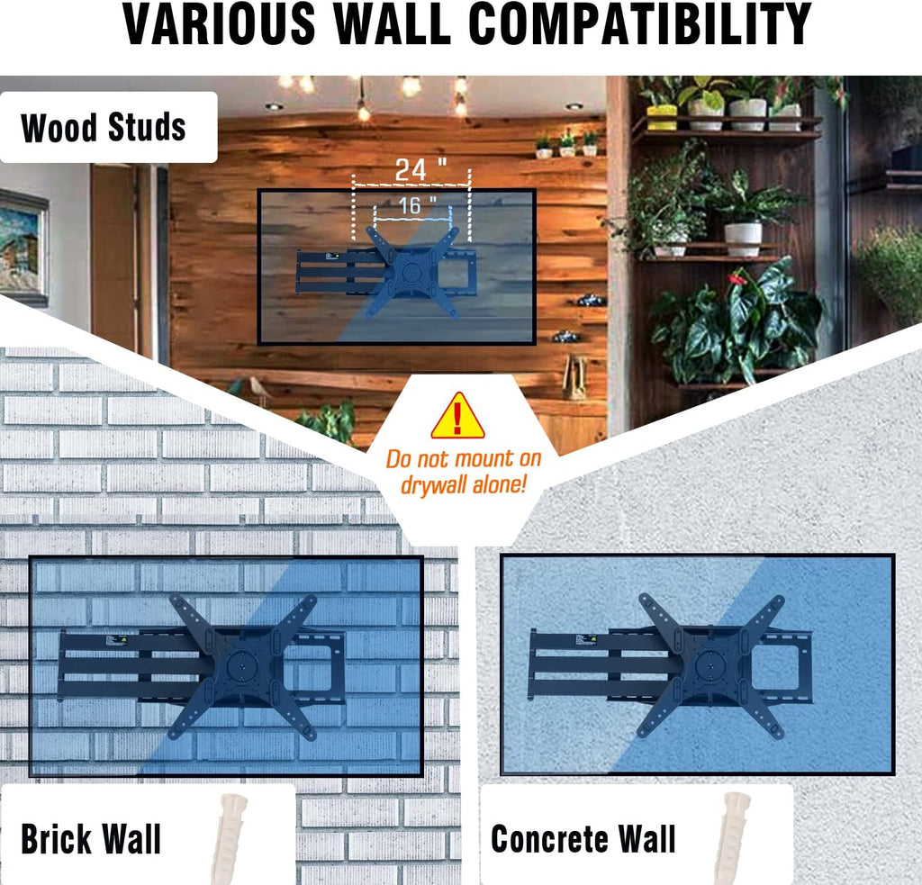 TV Wall Mount Bracket with 48" Extension Articulating Arms I446