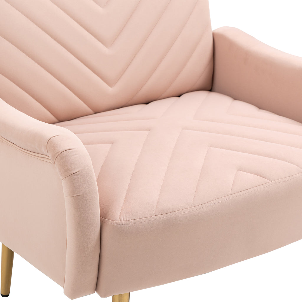 Velvet Single Sofa Chair with Rose Golden Metal Legs Q620