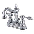 Polished Chrome Center Lavatory Faucet with Brass Pop-Up B6098