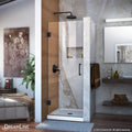Satin Black Frameless Hinged Shower Door G59385