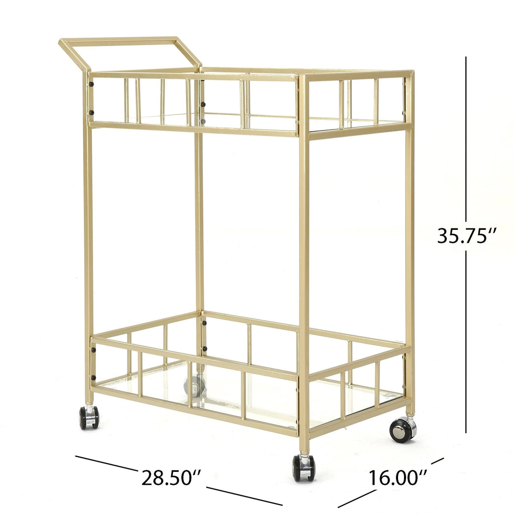 Black Glass Bar Cart T738