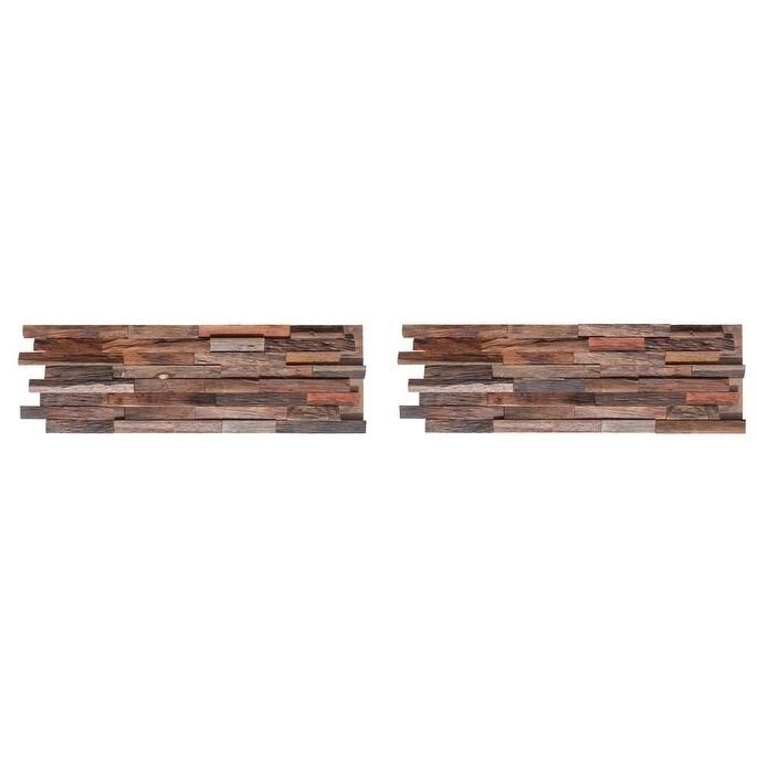 3D Mixed Brown Natural Solid Barn Wood Panels 10.40 sqft per Box G5199