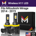 Wireless H11 H8 H9 H16 LED Headlight Bulbs 6500K Cool White 12V 50W Fog Light X27337