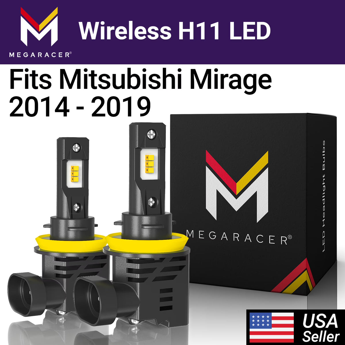Wireless H11 H8 H9 H16 LED Headlight Bulbs 6500K Cool White 12V 50W Fog Light X27337