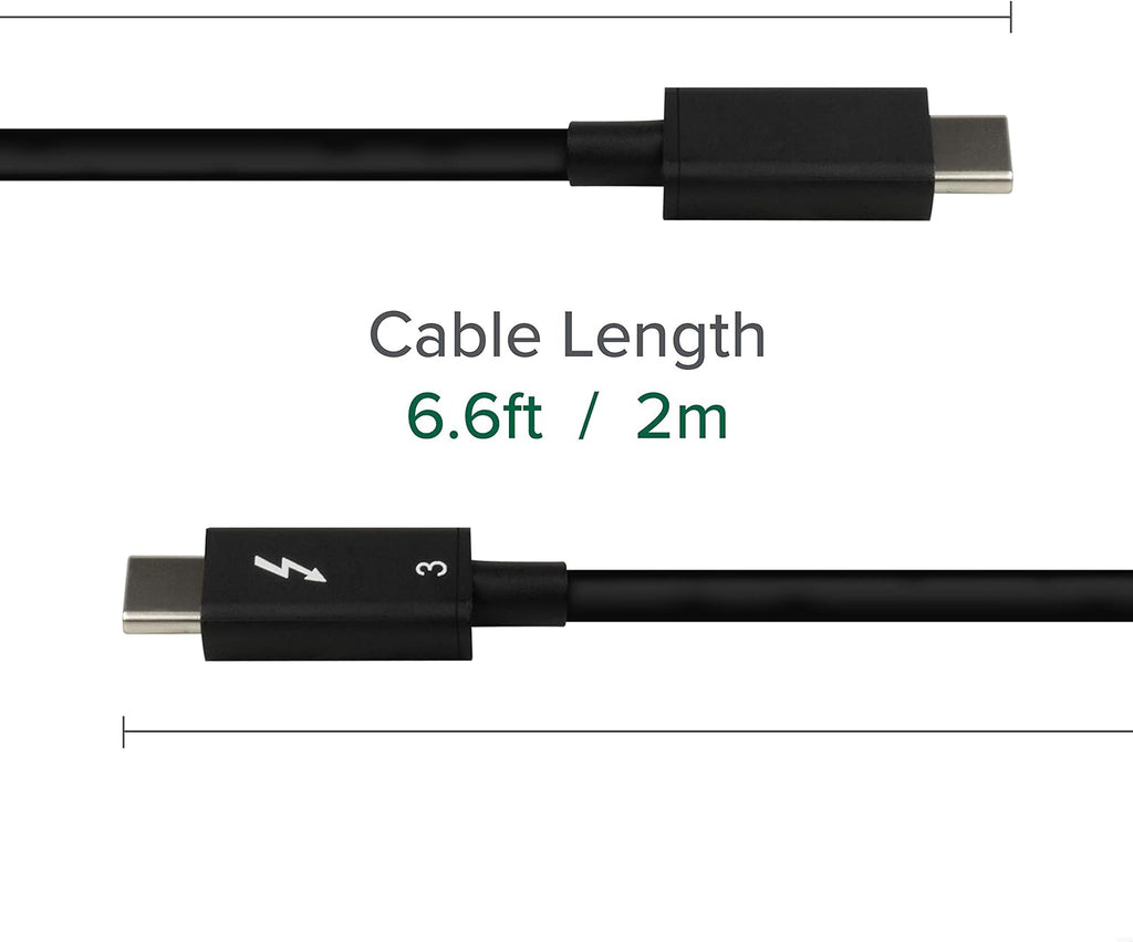 Thunderbolt 3 Cable 20Gbps 100W 6.6ft / 2m USB C Pack of 2 I693386