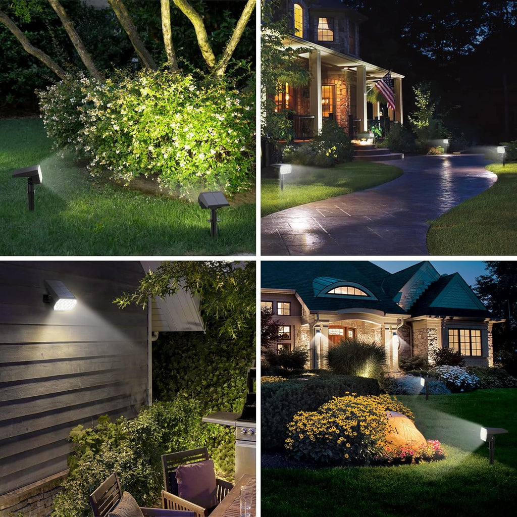 6 Pack 52 LED 3 Modes IP65 Waterproof Solar Spot Lights P578764