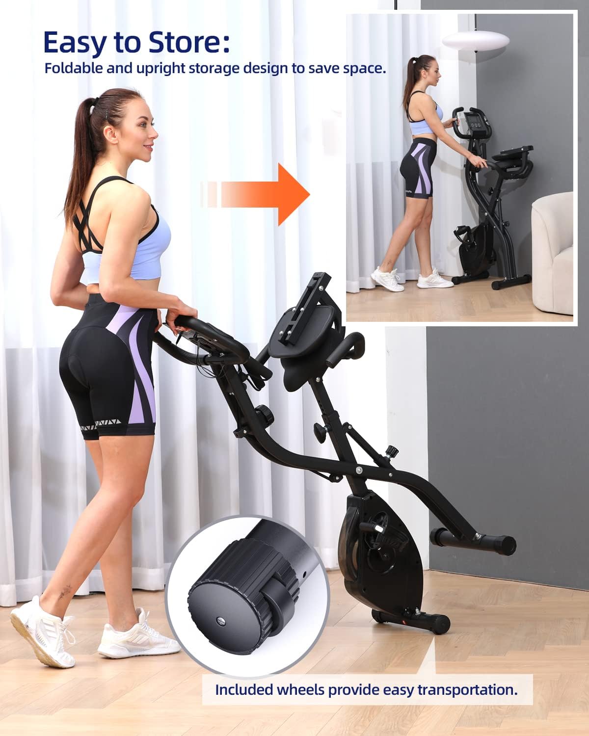 Folding Indoor Cycling Bike with 16 Level Magnetic Resistance O53954