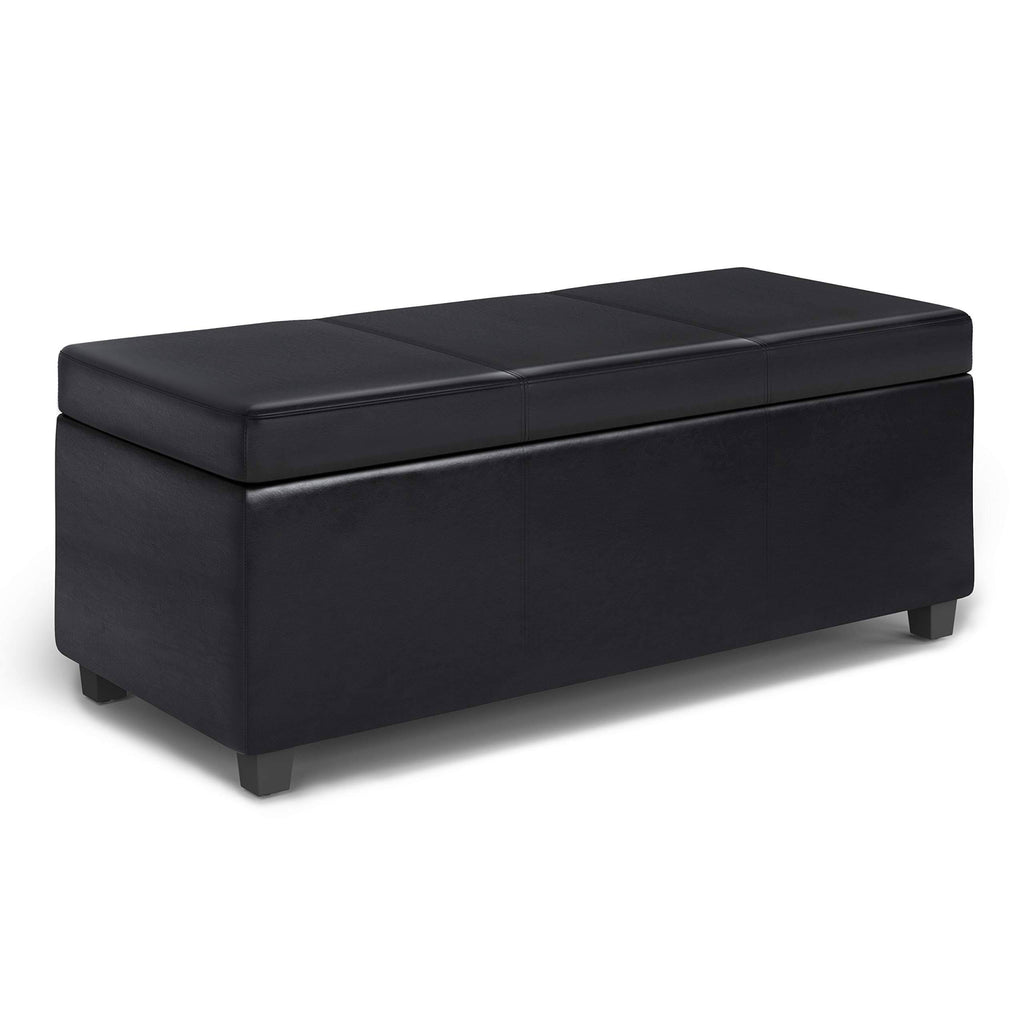 Black Rectangular Lift Top Storage Ottoman D211632