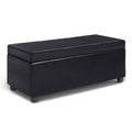 Black Rectangular Lift Top Storage Ottoman D211632