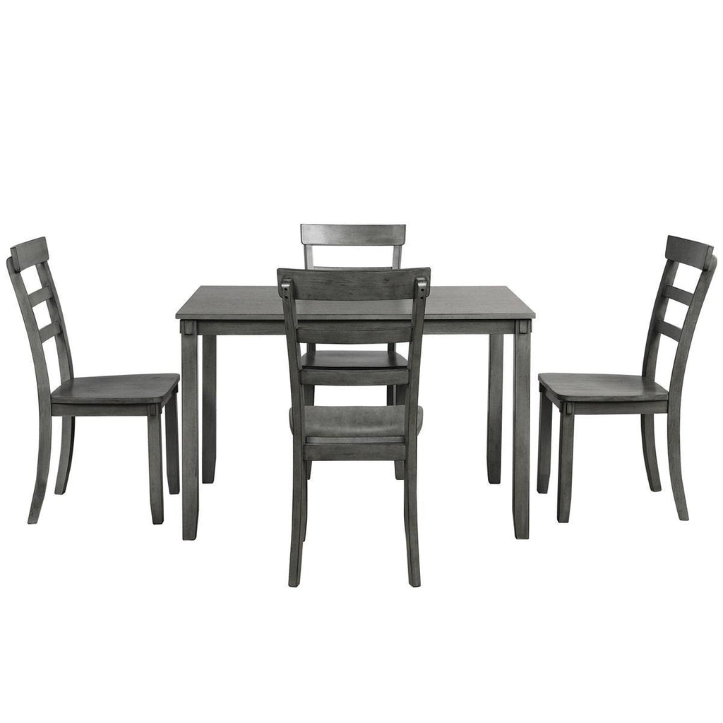 5-Piece Wood Dining Set - Grey D841