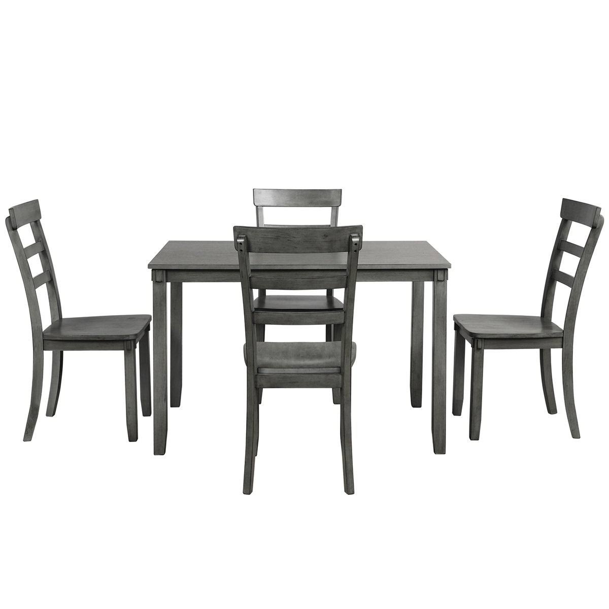 5-Piece Wood Dining Set - Grey D841