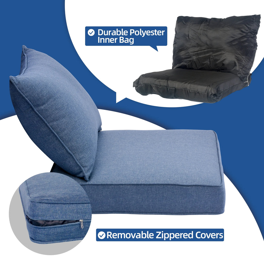 Blue 2-Piece Patio Sofa Seat and Back Cushion Set C746613