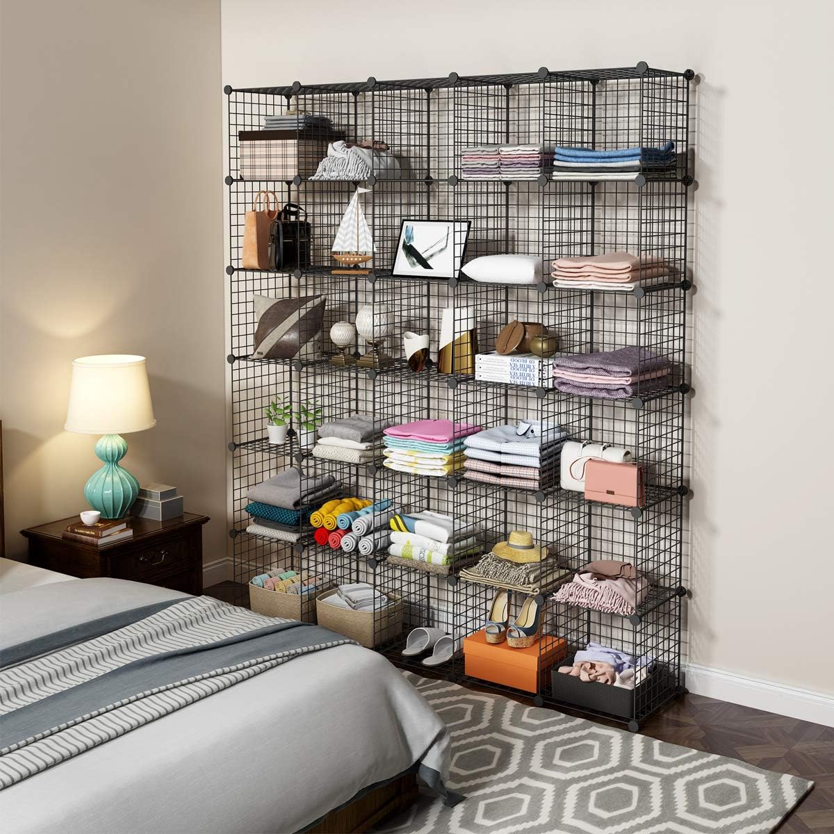14x14 Wire Cube Storage, 25-Cube Modular Shelving Unit C877765