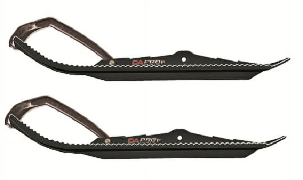 Black Snowmobile Skis with Shaper Bars Complete Kit U15876