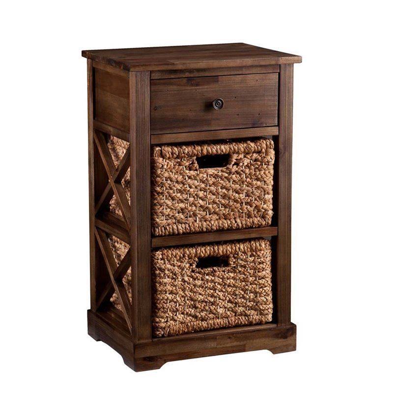 Antique Brown 2 Basket Storage Unit D671484