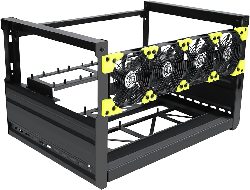 8 GPU Aluminum Open Air Mining Frame Case with Fans D349